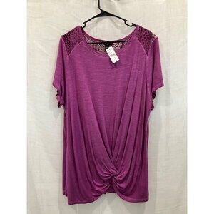 Lane Bryant Purple top Lace back Know front NEW size 18/20